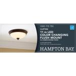 Hampton Bay Clifton 11 in. Selectable LED Flush MountOil Rubbed Bronze Finish (HUI8011L-5/ORB)