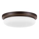 Hampton Bay Withers 15 in. Integrated LED Ceiling Flush Mount Fixture Oil-Rubbed Bronze, Adjustable CCT with Glass Shade (CG1aA026FR1Q25)