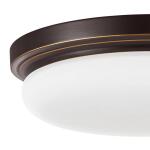 Hampton Bay Withers 15 in. Integrated LED Ceiling Flush Mount Fixture Oil-Rubbed Bronze, Adjustable CCT with Glass Shade (CG1aA026FR1Q25)