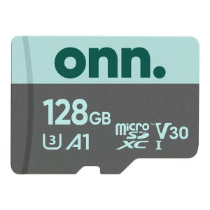 onn. MicroSDXC Flash Memory Card Class 10 U3 V30 128GB.