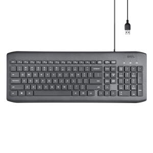 onn. USB Computer Keyboard with 104-Keys, 5 ft Cable - Gray