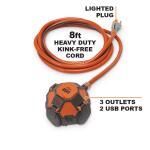 RIDGID 3-Outlet Power Ball Extension Cord Plus USB 36008