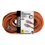 RIDGID50 ft. 12/3 Heavy Duty Indoor/Outdoor Extension Cord with Lighted End, Orange/Grey (74050RGD)