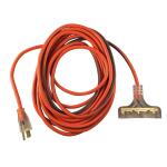 RIDGID 100 ft. 12/3 Heavy Duty Indoor/Outdoor Extension Cord with Tritap Lighted End, Orange/Grey (76100RGD)