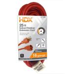 HDX25 ft. 16/3 Light Duty Indoor/Outdoor Extension Cord, Orange (HD#277-509)