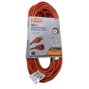 HDX50 ft. 16/3 Light Duty Indoor/Outdoor Extension Cord, Orange (HD#277-517)