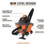 RIDGID 6 Gallon 3.5 Peak HP NXT Shop Vac Wet Dry Vacuum with General Debris Filter, Locking Hose and Accessory Attachments (HD06001)