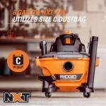RIDGID 6 Gallon 3.5 Peak HP NXT Shop Vac Wet Dry Vacuum with General Debris Filter, Locking Hose and Accessory Attachments (HD06001)