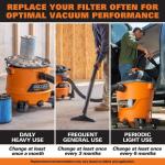 RIDGID 6 Gallon 3.5 Peak HP NXT Shop Vac Wet Dry Vacuum with General Debris Filter, Locking Hose and Accessory Attachments (HD06001)