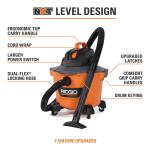 RIDGID 9 Gallon 4.25 Peak HP NXT Shop Vac Wet Dry Vacuum with General Debris Filter, Locking Hose and Accessory Attachments (HD09001)