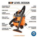 RIDGID 14 Gallon 6.0 Peak HP NXT Shop Vac Wet Dry Vacuum with Fine Dust Filter, Locking Hose and Accessory Attachments (HD1400)