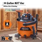 RIDGID 14 Gallon 6.0 Peak HP NXT Shop Vac Wet Dry Vacuum with Fine Dust Filter, Locking Hose and Accessory Attachments (HD1400)
