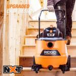 RIDGID 16 Gallon 6.5 Peak HP NXT Shop Vac Wet Dry Vacuum with Cart, Fine Dust Filter, Locking Hose and Accessory Attachments (HD1800)