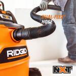 RIDGID 16 Gallon 6.5 Peak HP NXT Shop Vac Wet Dry Vacuum with Cart, Fine Dust Filter, Locking Hose and Accessory Attachments (HD1800)