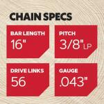 Oregon R56 Chainsaw Chain for 16 in. Bar, Fits DeWalt, Echo, Makita, Milwaukee, Craftsman and More (R56-21)