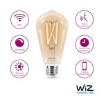 Philips 60-Watt Equivalent ST19 Smart Wi-Fi Vintage Edison LED Light Bulb Tunable White 2700 (K) WiZ with Bluetooth - 1 Pack