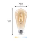 Philips 60-Watt Equivalent ST19 Smart Wi-Fi Vintage Edison LED Light Bulb Tunable White 2700 (K) WiZ with Bluetooth - 1 Pack