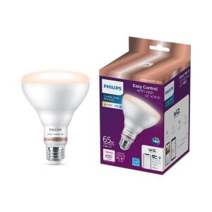 Philips 65-Watt Equivalent BR30 LED Smart Wi-Fi Tunable White Light Bulb Powered by WiZ with Bluetooth - 1 Pack