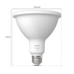 Philips Hue 100-Watt Equivalent PAR38 Smart Waterproof Soft White (2700K) Light Bulb - 2 Pack