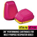 3MOV AG P100 Replacement Respirator Cartridges for Professional Multi-Purpose Reusable Respirator (1-Pair) (60923HB1-C)