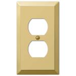 Hampton BayMetallic 1 Gang Duplex Outlet Steel Wall Plate - Polished Brass (163DBRHB)