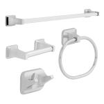 Franklin Brass Futura 4-Piece Bath Hardware Set with 24 inch Towel Bar, Toilet Paper Holder, Towel Ring, Towel Hook in Polished Chrome