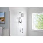 Glacier Bay Modern 1-Spray 7.9 inch Dual Tub Wall Mount Fixed and Handheld Shower Heads 1.8 GPM, Polished Chrome