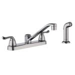 Glacier Bay Constructor Double-Handle Standard Kitchen Faucet with Side Sprayer in Polished Chrome (HD67099-1B01)