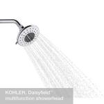 KOHLER Daisyfield Eclusive 6-Spray Patterns with 1.75 GPM 4.94 in. Wall Mount Fixed Shower Head, Polished Chrome