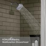 KOHLER Fordra 3-Spray Patterns 6.8 inch Exclusive Wall Mount Fixed Shower Head, Polished Chrome