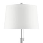 Hampton Bay 58 in. Ganton Standard Floor Lamp with Polished Nickel Finish and Hardback Drum Linen Shade for Living Room