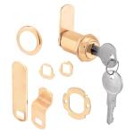 Prime-Line13/16 in., Steel, Brass Plated, Keyed Drawer and Cabinet Cam Lock (U 99460)