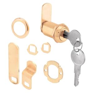 Prime-Line13/16 in., Steel, Brass Plated, Keyed Drawer and Cabinet Cam Lock (U 99460)