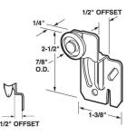 Prime-LineCloset Door Roller with 1/2 in. Offset and 7/8 in. Nylon Wheel (2-pack) (N 6501)