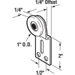 Prime-LineWardrobe Door Front Roller Assembly, 1 in., Convex Nylon Roller (2-pack) (N 6512)