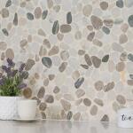 MSIPuebla Greige Pebble 12 in. x 12 in. Tumbled Marble Mesh-Mounted Mosaic Floor and Wall Tile (0.91 sq. ft./Each) (PEB-PUEGREI)