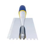 QEP 1/4 in. x 3/8 in. x 1/4 in. Comfort Grip Stainless Steel Square-Notch Flooring Trowel (49916-12)