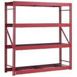 Husky4-Tier Industrial Duty Steel Freestanding Garage Storage Shelving Unit in Red (77 in. W x 78 in. H x 24 in. D) (N2W772478W4R)