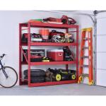 Husky4-Tier Industrial Duty Steel Freestanding Garage Storage Shelving Unit in Red (77 in. W x 78 in. H x 24 in. D) (N2W772478W4R)