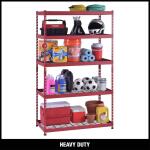 Husky 5-Shelf Steel Heavy-Duty Garage Storage Shelving Unit in Red (48 in. W x 24 in. D x 78 in. H) (N3R482478W5R)