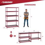 Husky5-Shelf Steel Heavy-Duty Garage Storage Shelving Unit in Red (48 in. W x 24 in. D x 78 in. H) (N3R482478W5R)