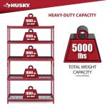 Husky5-Shelf Steel Heavy-Duty Garage Storage Shelving Unit in Red (48 in. W x 24 in. D x 78 in. H) (N3R482478W5R)