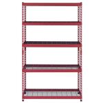 Husky5-Shelf Steel Heavy-Duty Garage Storage Shelving Unit in Red (48 in. W x 24 in. D x 78 in. H) (N3R482478W5R)