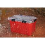 Husky20-Gal. Professional Heavy Duty Waterproof Stackable Plastic Storage Container with Hinged Lid in Red (246842)