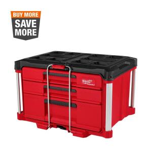 MilwaukeePACKOUT 22 in. Modular 3-Drawer Multi Drawer Tool Box with Metal Reinforced Corners and 50 lbs. Capacity (48-22-8447)