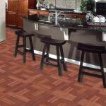 TrafficMasterRed Oak Parquet 4 MIL x 12 in. W x 12 in. L Peel and Stick Water Resistant Vinyl Tile Flooring (30 sqft/case) (65656)