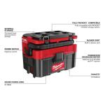 MilwaukeeM18 FUEL PACKOUT 18-Volt Lithium-Ion Cordless 2.5 Gal. Wet/Dry Vacuum (Vacuum-Only) (0970-20)