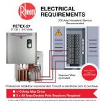 Rheem Performance 27 kW 5.27 GPM 240-Volt Self-Modulating Electric Tankless Water Heater (RETEX-27)