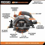 RIDGID 18V SubCompact Brushless Cordless 6 1/2 Inch Circular Saw (Tool Only)