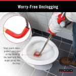 RIDGID K-3 Ultra Flexible Toilet Auger with Unclogging 3 ft. Snake and Integrated Bulb Head, Plumbing Toilet Snake for Drain (59787)